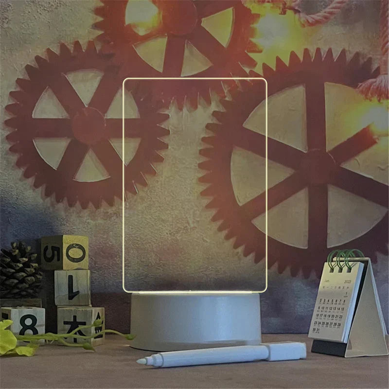 3D TRANSPARENT CALENDAR TABLE WRITING BOARD BED LAMP